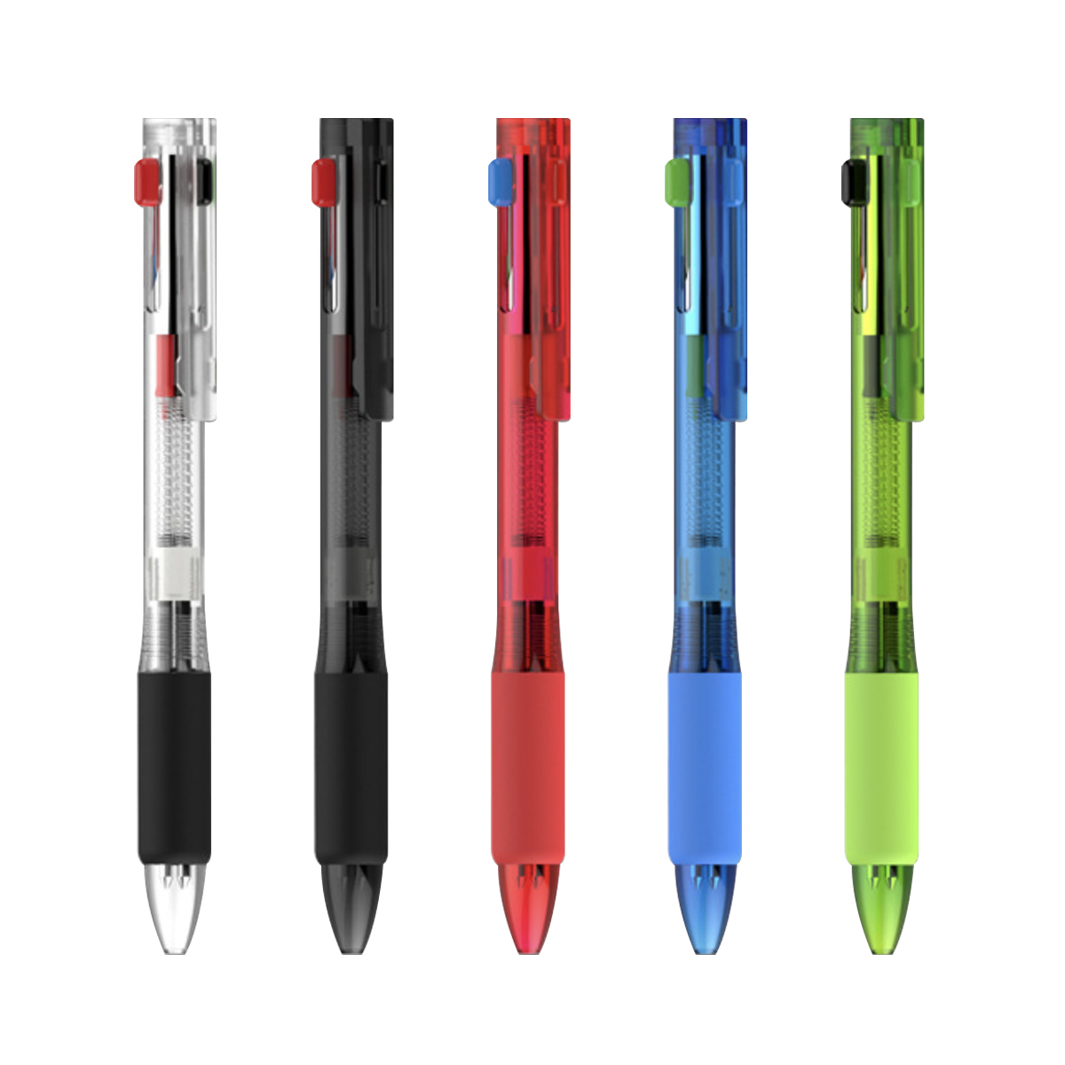 Multicolour Plastic Pen with Rubber Grip
